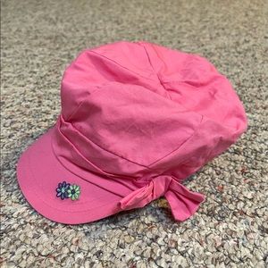 Girls summer hat w/ flower embellishment